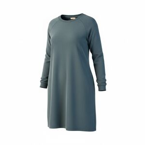 Pact Courtside Organic Cotton Fleece Lined Sweatshirt Dress teal size Large